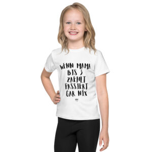 T-Shirt mit Rundhalsausschnitt für Kinder oiso i find jo/wenn mama bis 3 zählt