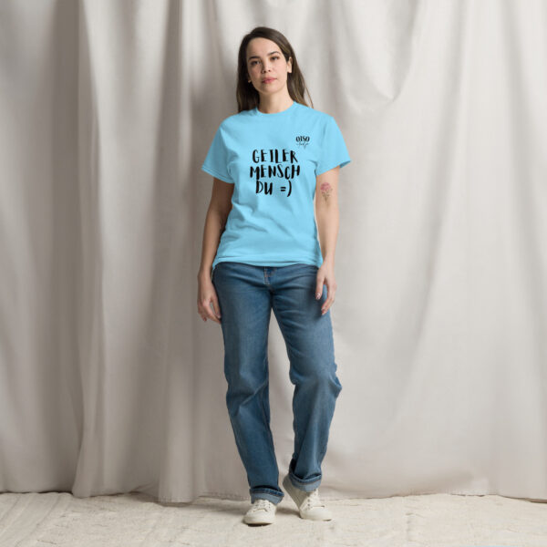 Herren und Damen Klassisches Unisex T-Shirt- oiso i find jo/Geiler Mensch – Bild 6
