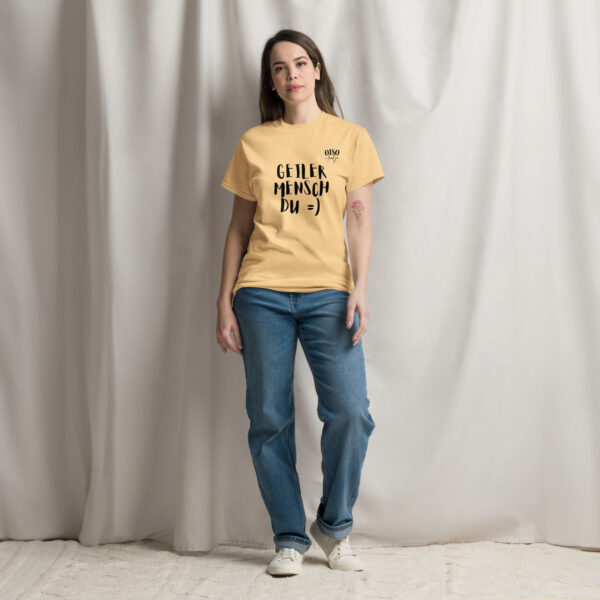 Herren und Damen Klassisches Unisex T-Shirt- oiso i find jo/Geiler Mensch – Bild 7