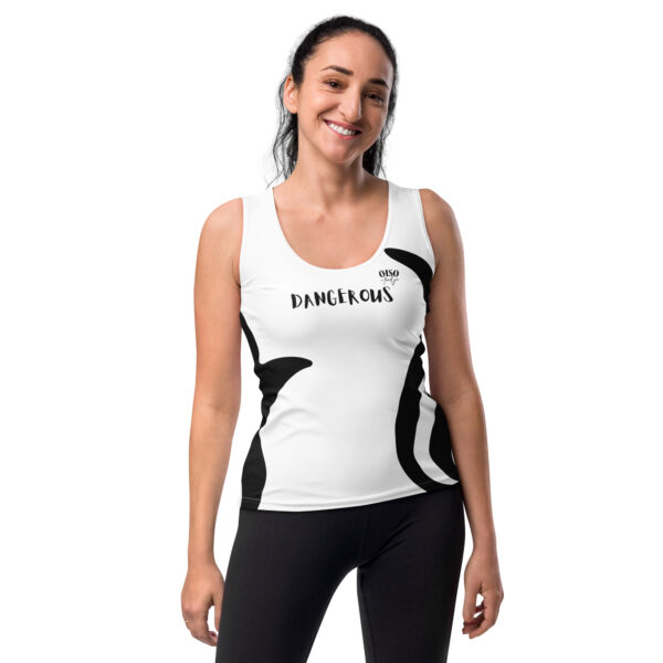 Sublimation-Cut-&-Sew-Tank-Top oiso i find jo / dangerous - kontakt auf eigene gefahr – Bild 2
